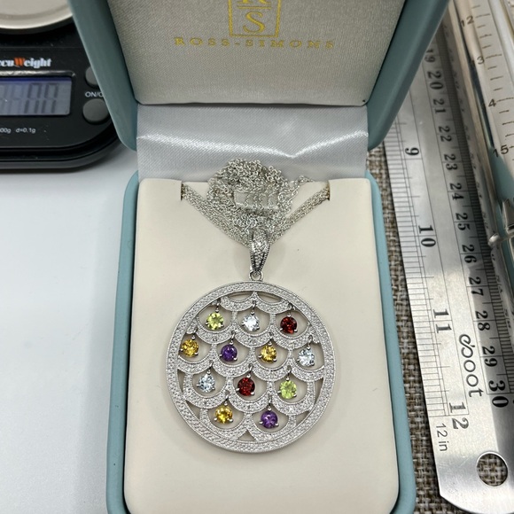 Ross-Simons Sterling Silver Multi-Gemstone Necklace – Vintage Statement Piece - Picture 5 of 17